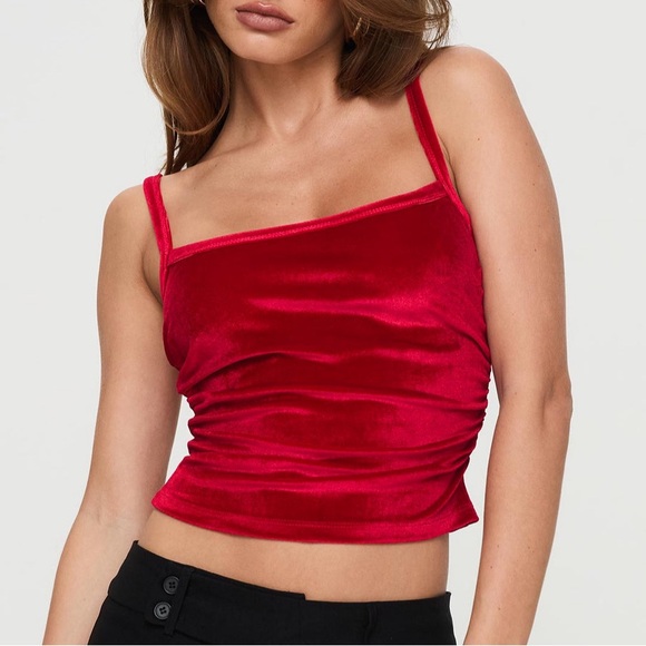 Princess Polly Tops - Princess Polly Red Velvet Tank Top